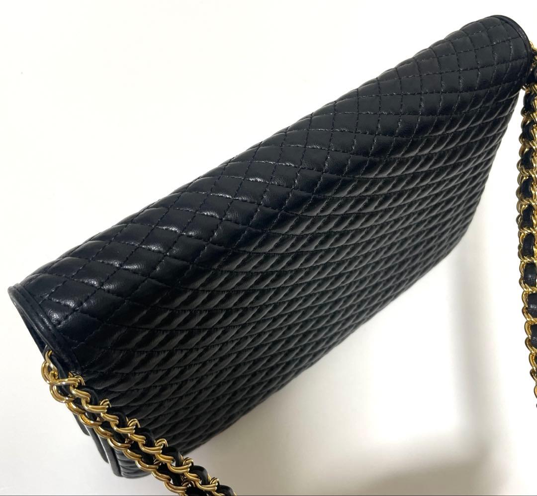 希少❗️美品　ヴィンテージ　バリー チェーンショルダーバッグ ブラック ラムスキン