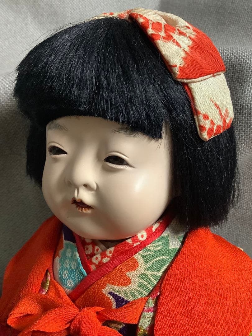 土・日限定セール 再出品 顔・足等に難あり！ 藤村明光 市松人形 約40cm