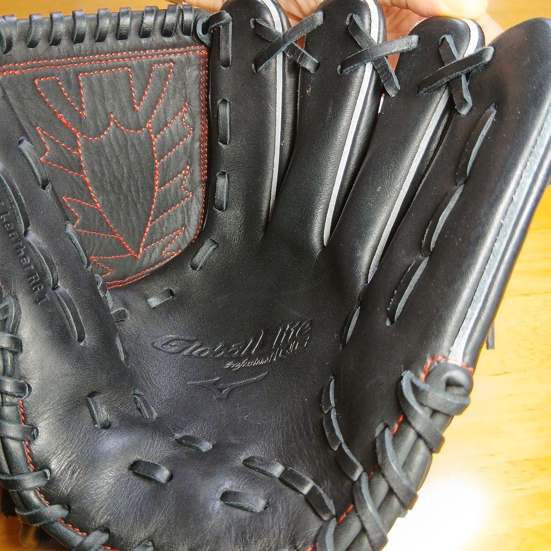 【ほぼ未使用】Global Elite 軟式グローブ 黒/赤　菅野モデル　投手用