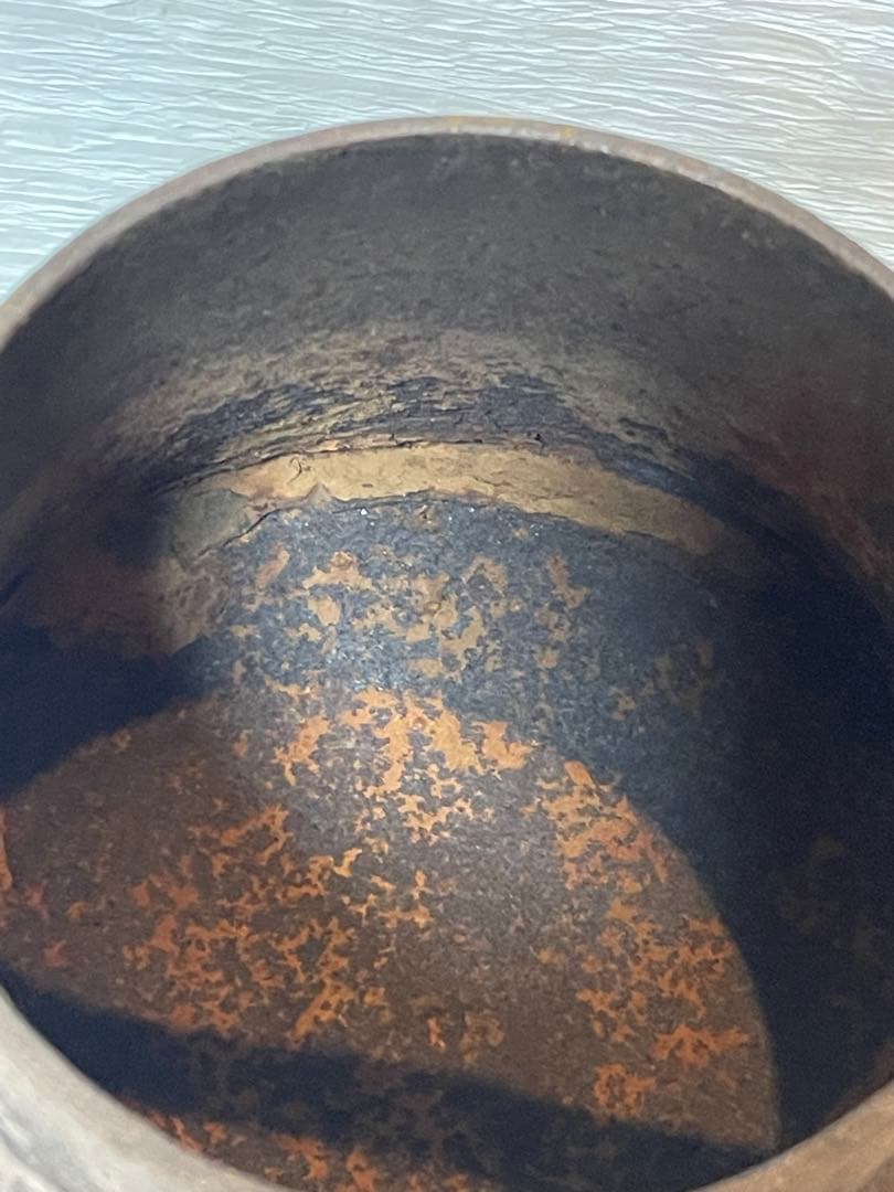 南部鉄器　鉄瓶　鉄製浮彫り鉄瓶　アンティーク　時代物122