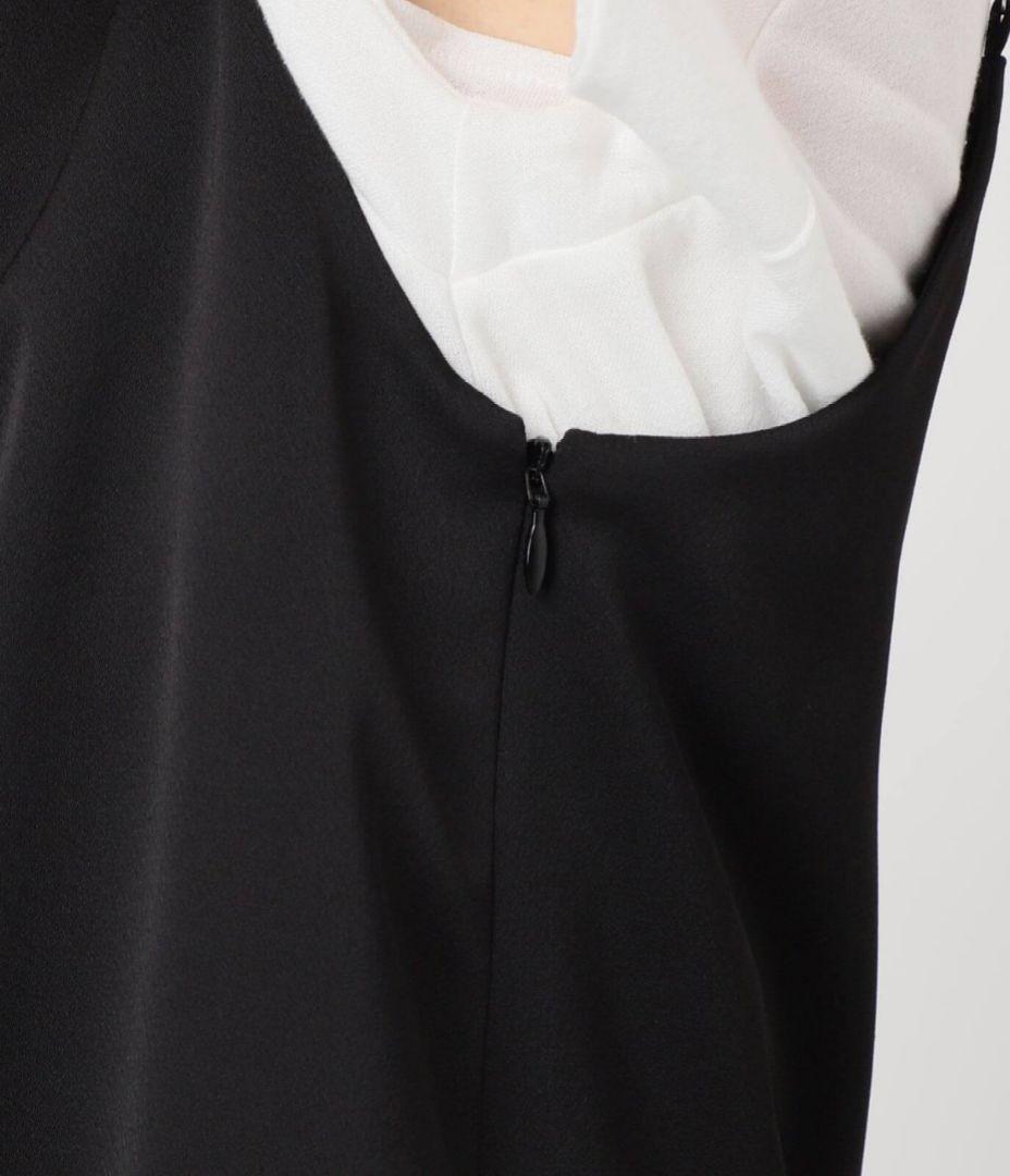 新品 IENASatinレース キャミソールワンピース ブラック