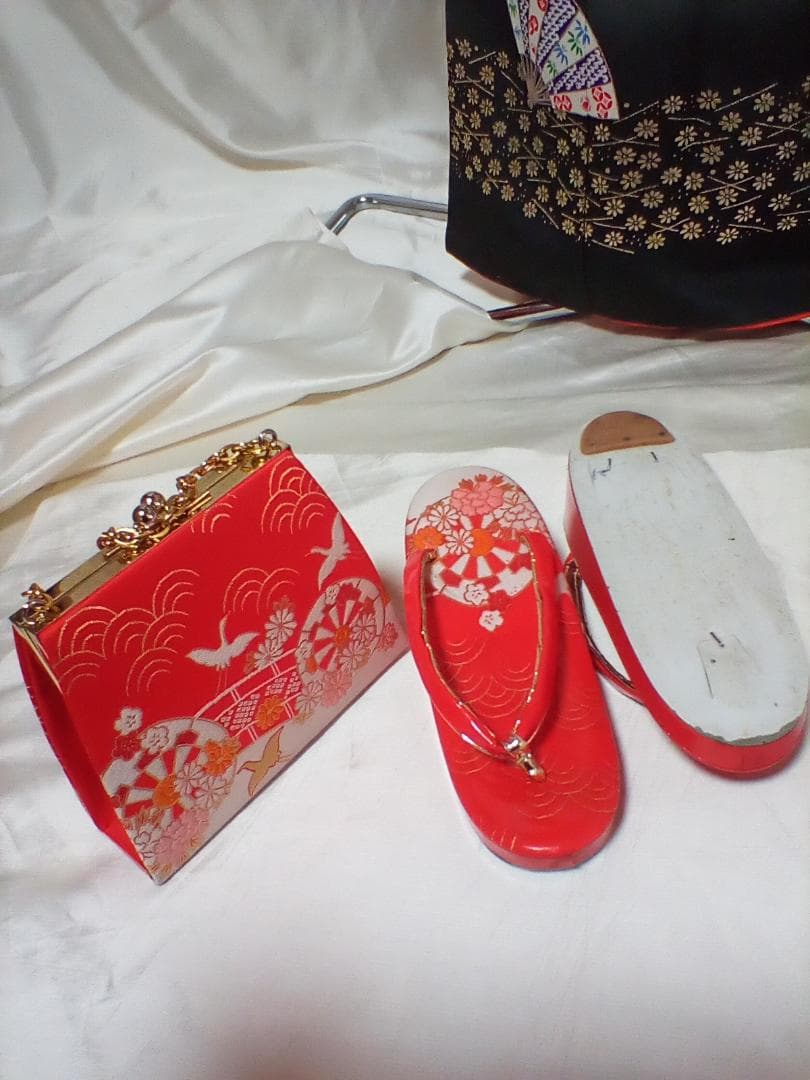 七五三　７歳　正絹　 女の子　アンティーク着物コーディネート一式