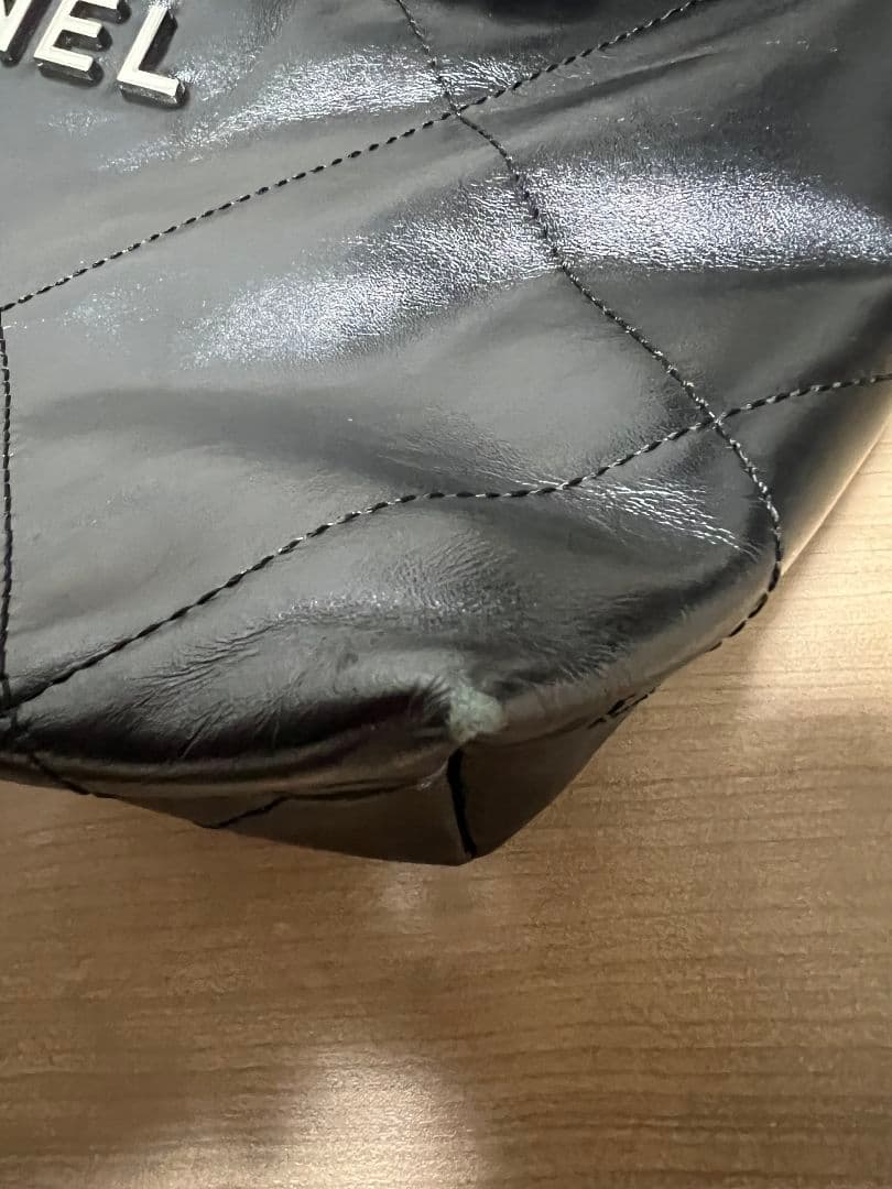 s*り様 CHANEL シャネル22 ショルダーバッグ 美品　ブラック