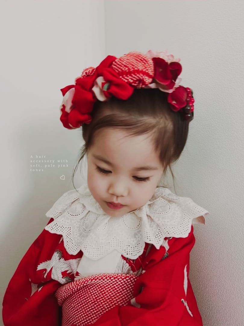 N*u様 七五三　七五三髪飾り　ヘッドドレス　着物髪飾り　リメイク髪飾り　024