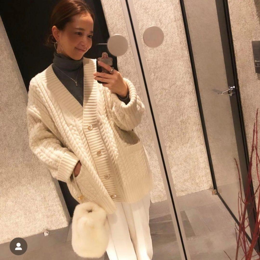 ■YORI ヨリ ケーブル編みニットカーディガン オーバーサイズ 38 美品