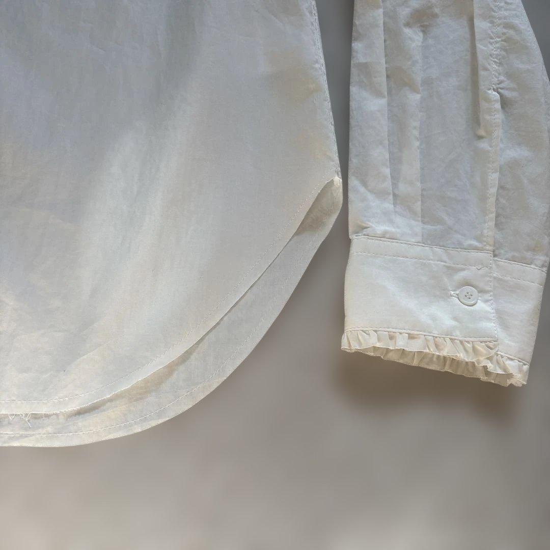 GALERIE VIE コットンタイプライター カットオフフリルシャツ2.6万