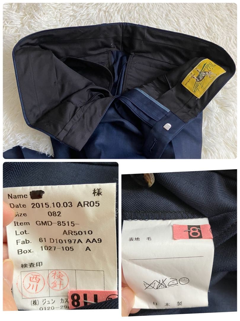 最高級生地 ドーメル ✨3ピース　ワイルドライフテイラー　オーダースーツ 紺