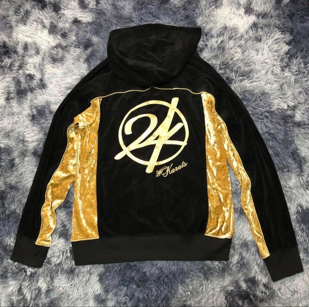 人気✨24Karats 【M】ジャージ セットアップ ベロア ゴールド ブラック