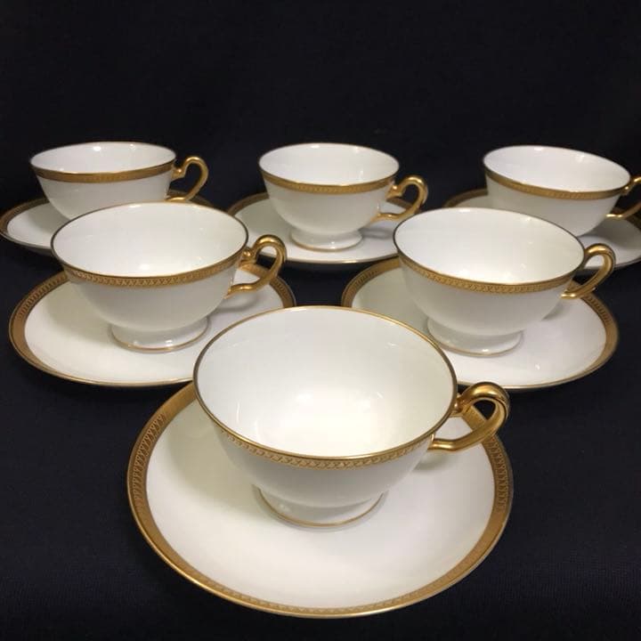 大倉陶園 片葉金蝕 6客セット