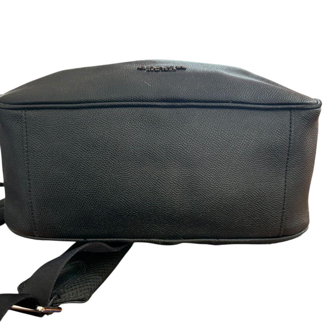 美品✨COACH コーチ レザーリュック 黒 シボ革　A4収納可 バッグパック