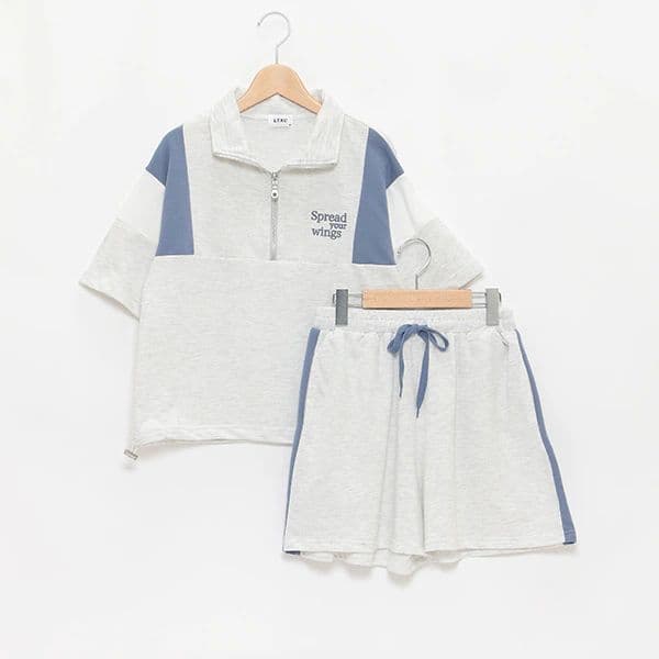 のんちゃんママ☆新品 ラブトキシック☆接触冷感ハ－フジップセットアップ