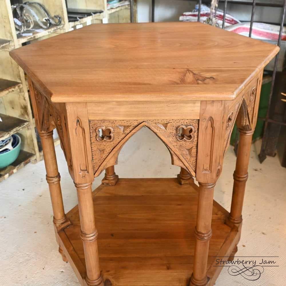 IFU-412 英国アンティーク コーヒーテーブル 花台 教会 スモールテーブル