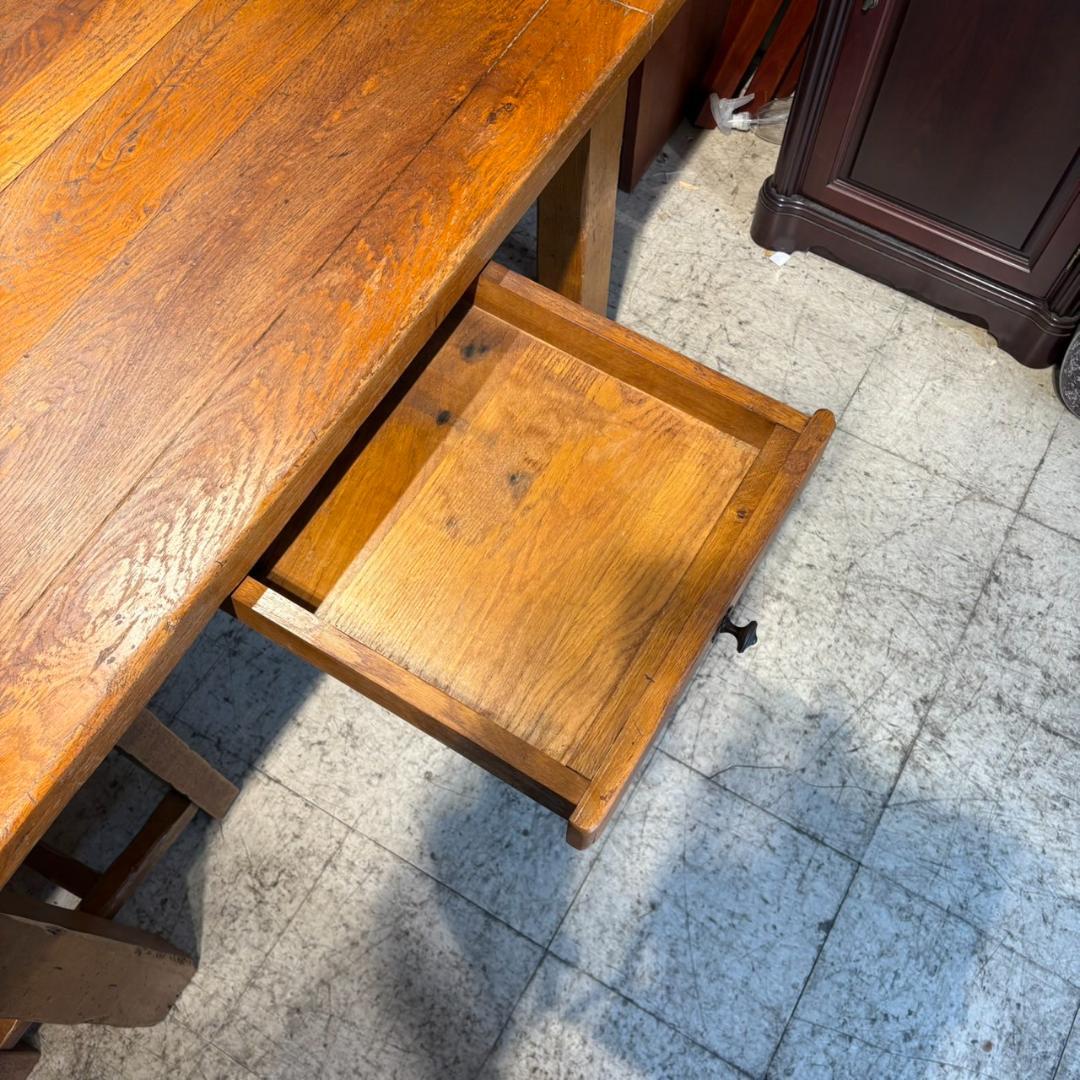 M♦年始Sale東名　希少　アンティーク オーク　総無垢ダイニング4点セット