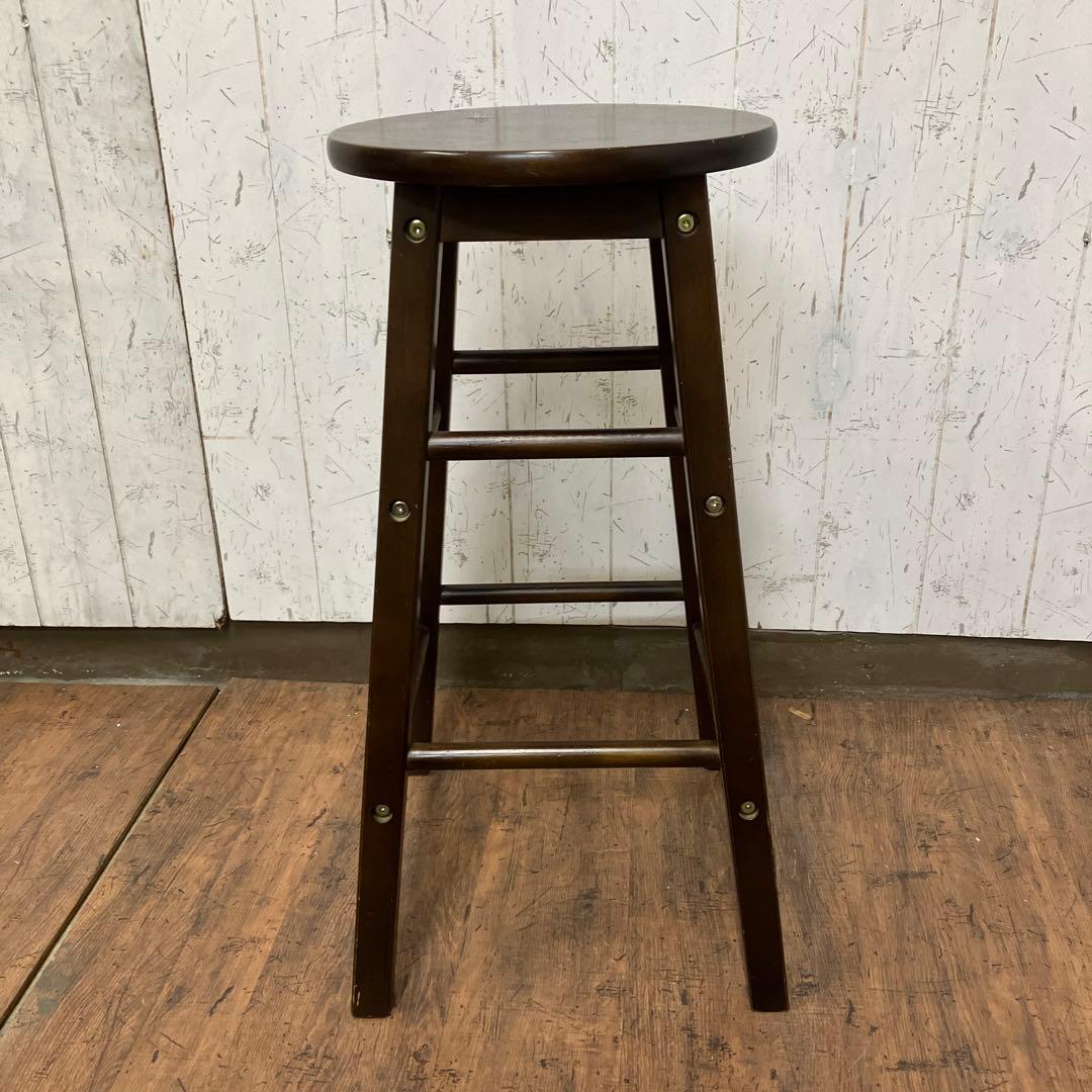 A-2 ② 昭和レトロ 木製 バースツール ハイチェア スツール 椅子 丸椅子