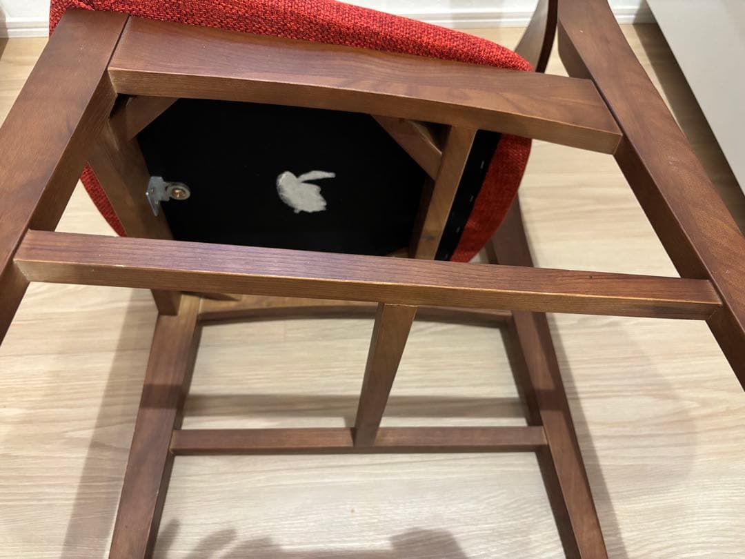 テーブルもあり★フランフラン コムン チェア ファブリック レッド ブラウン