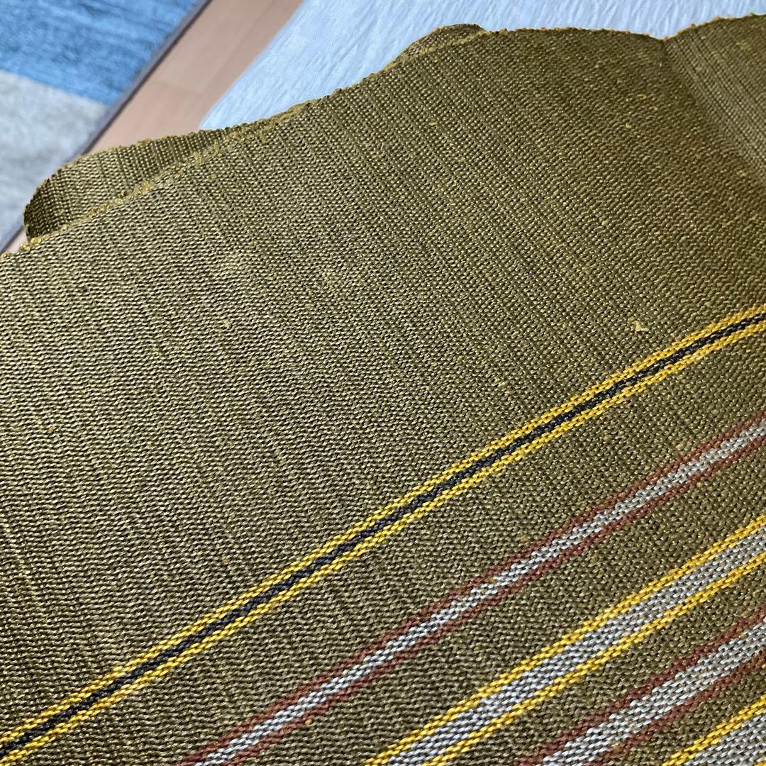 本場黄八丈　六寸　全通　松葉仕立て　証紙付き　未使用