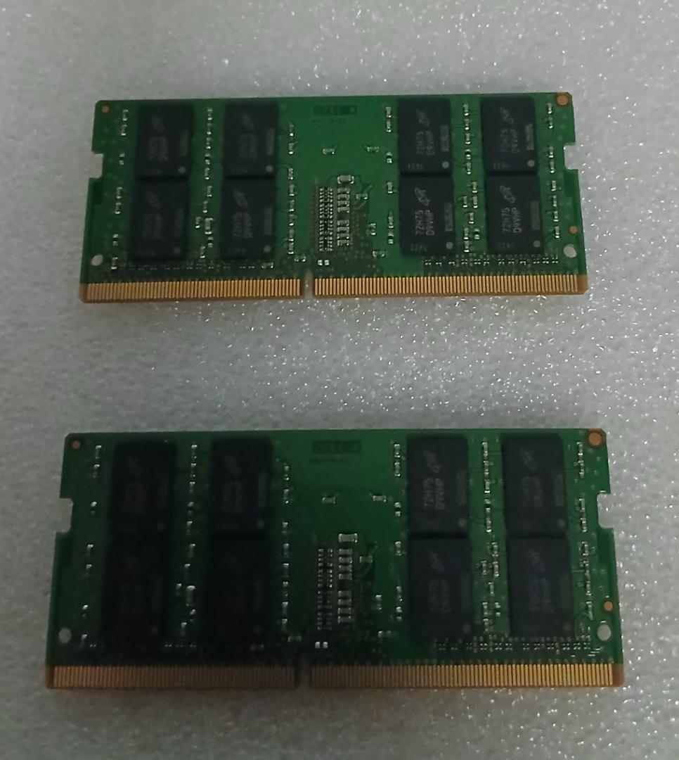 2x DDR4 16GB ノート用 2400MHz Micron 動作良好