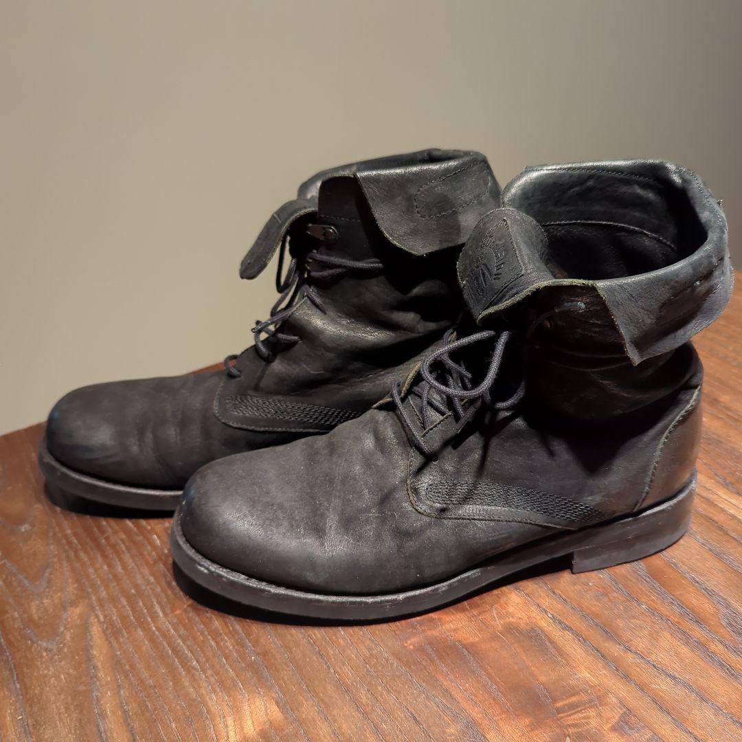DENHMブラック ミリタリーブーツ レザー製