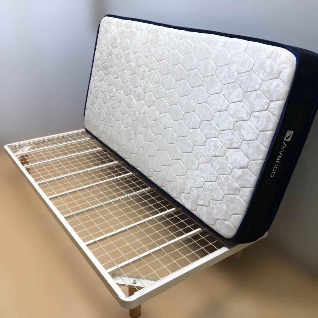 【美品】Avenco マットレス＋ベッドフレーム シングル 250730-2