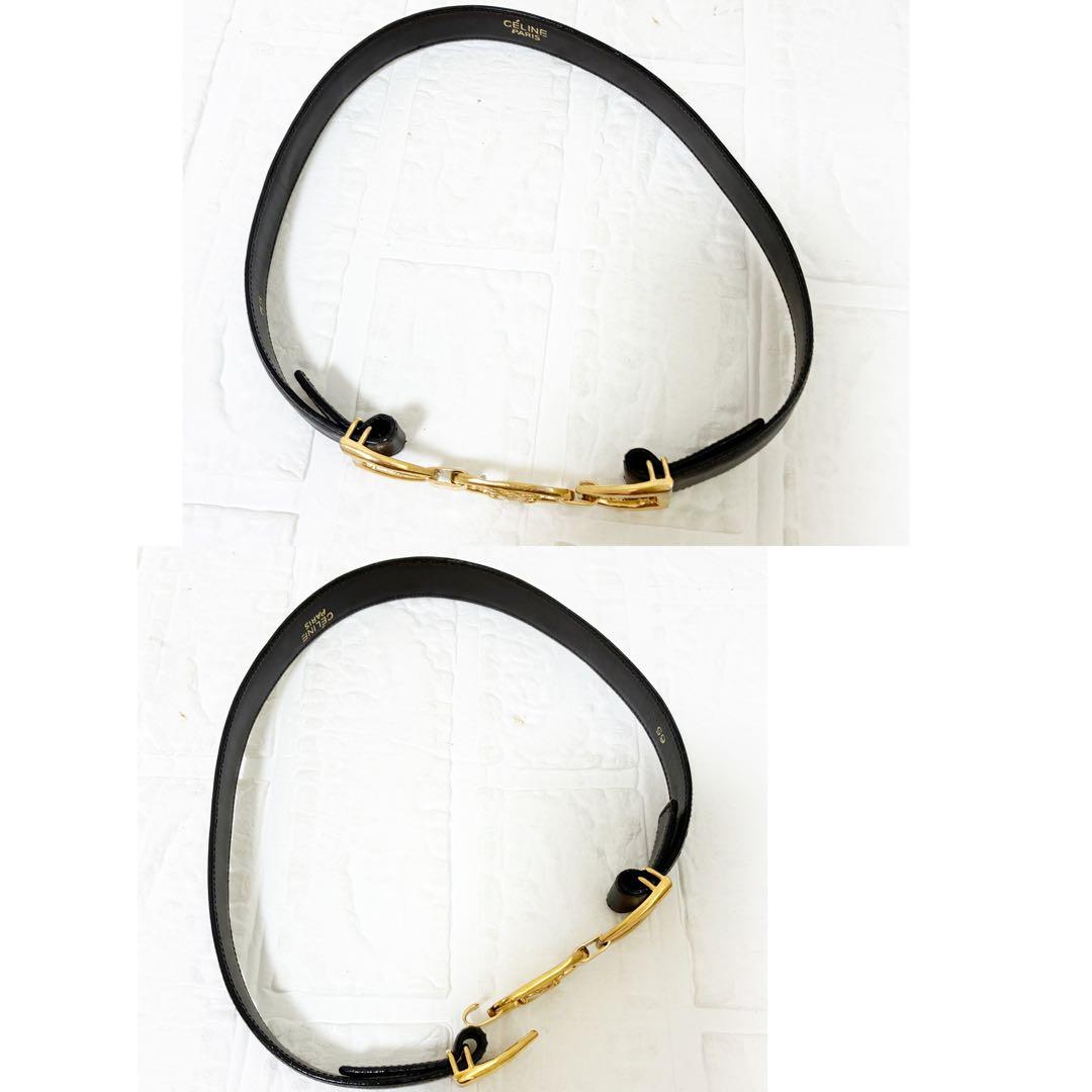 希少　OLD CELINE セリーヌ トリオンフバックル レザーベルト