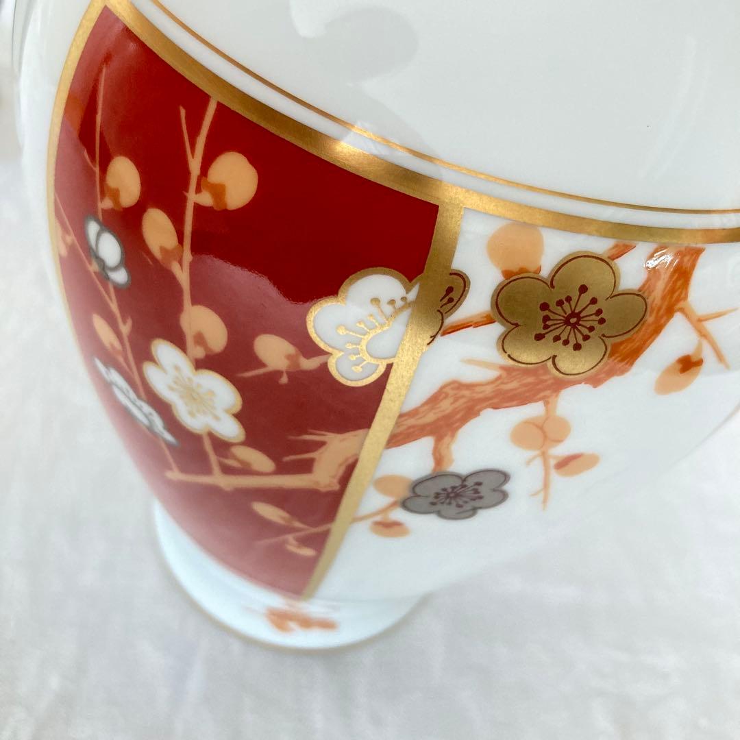 【大倉陶園】フランクリン ポーセリン 四君子之内 梅 花瓶