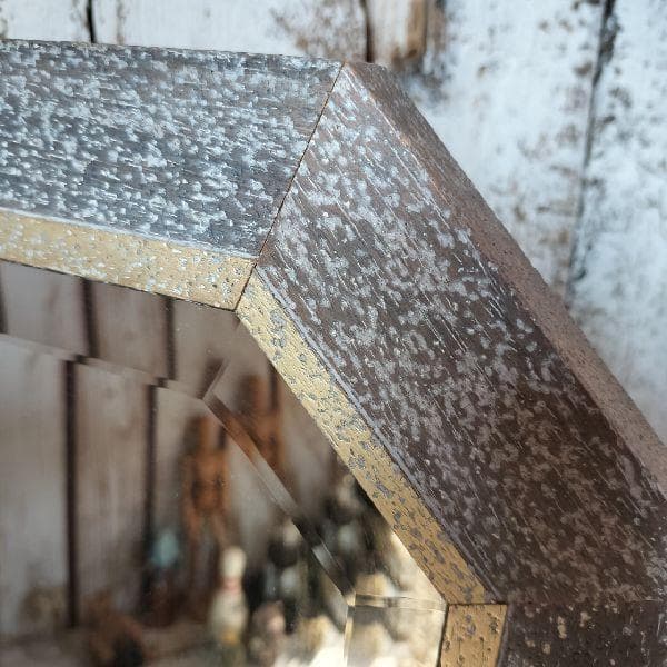 イタリア ヴィンテージ ウッドフレーム ウォールミラー 大型 木枠 壁掛け鏡