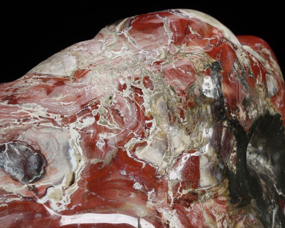 佐渡 錦紅石 錦石 錦瑪瑙 台座付 719g 原石 鑑賞石 水石 天然石 盆石