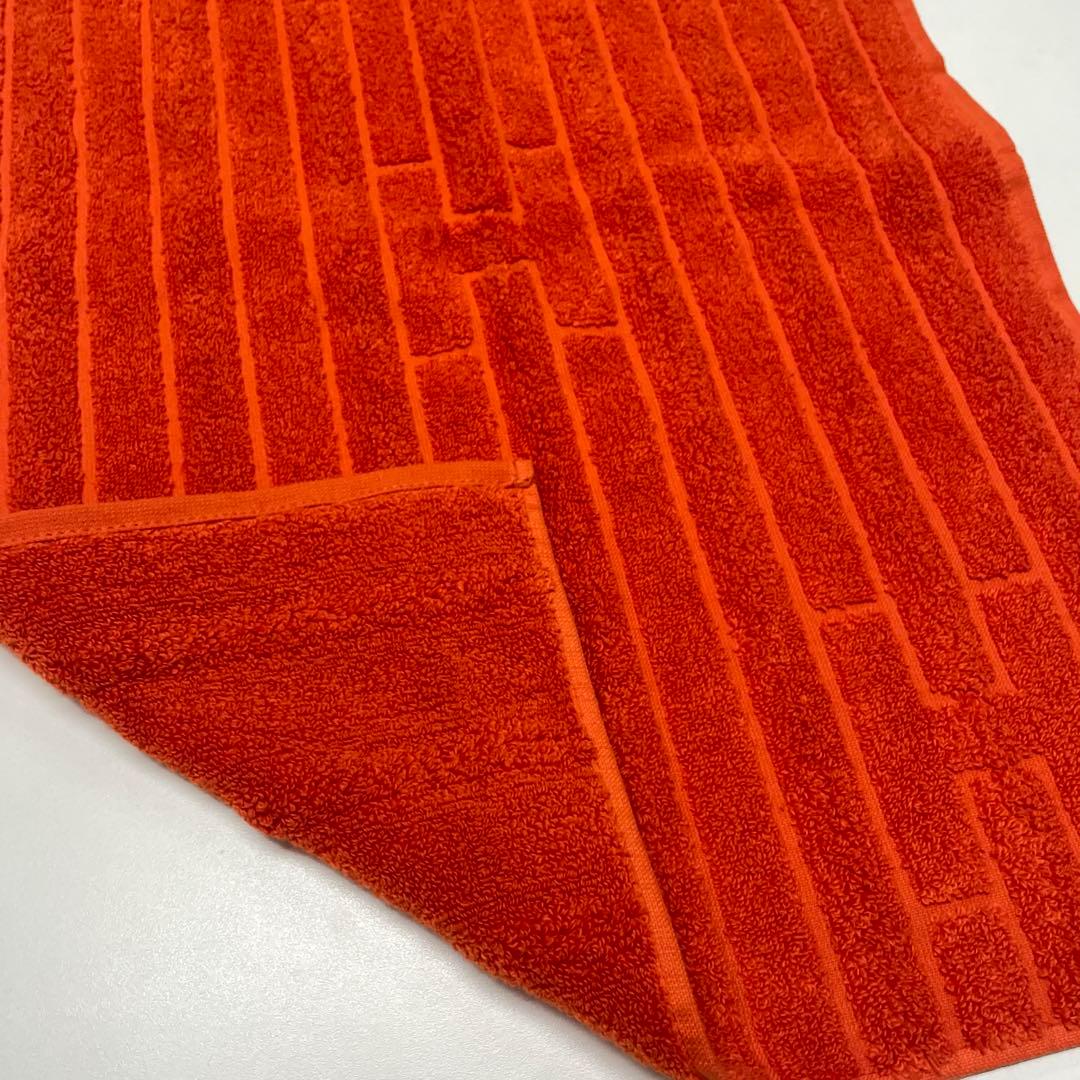 HERMES オレンジ ストライプタオル