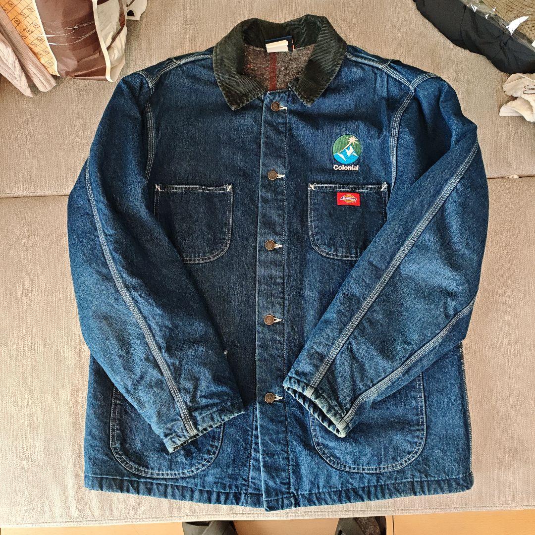 希少 Dickies デニム カバーオール Lサイズ 企業ロゴ入り 一点物！