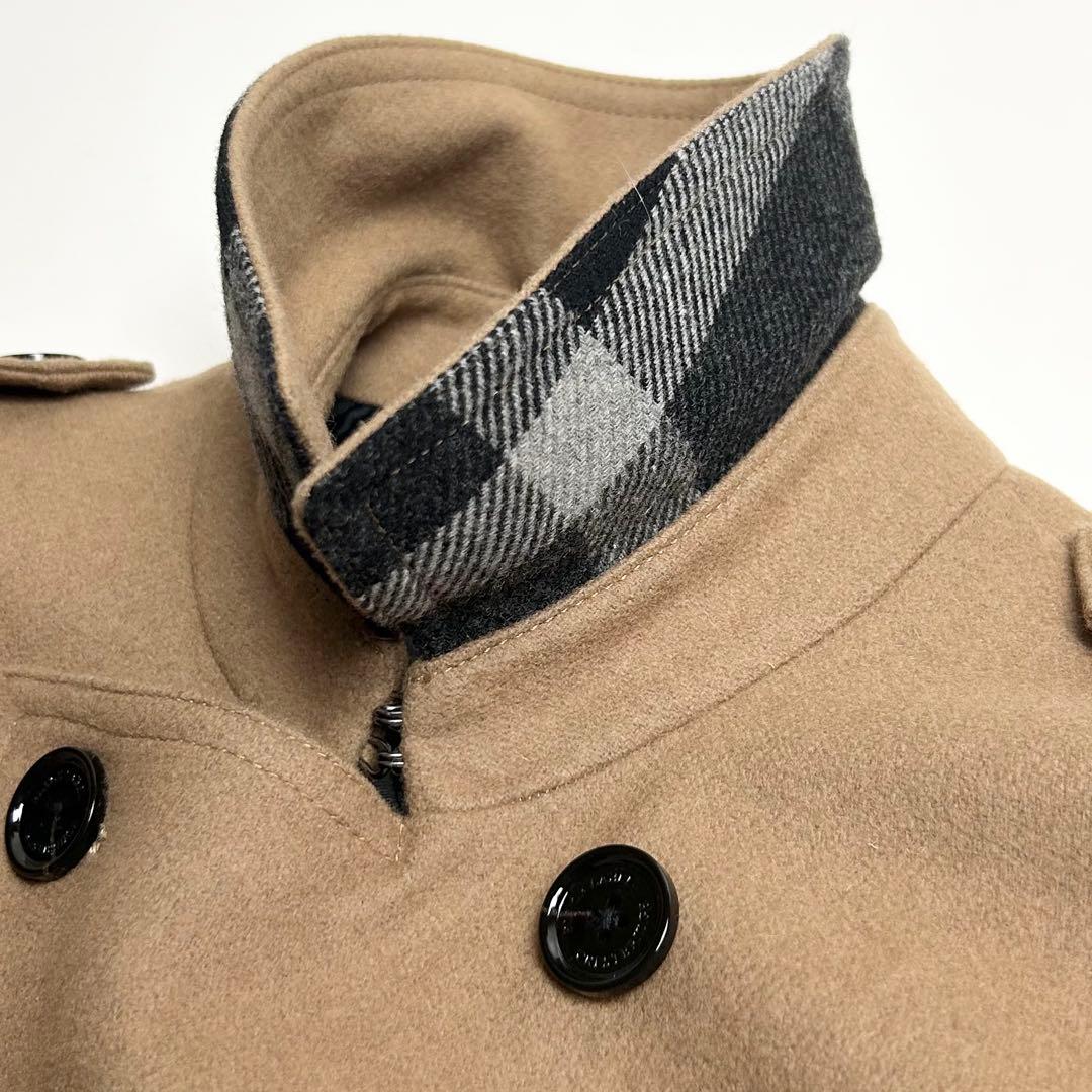 【極美品】ブラックレーベルクレストブリッジ/ダブルブレストメルトンウールコート