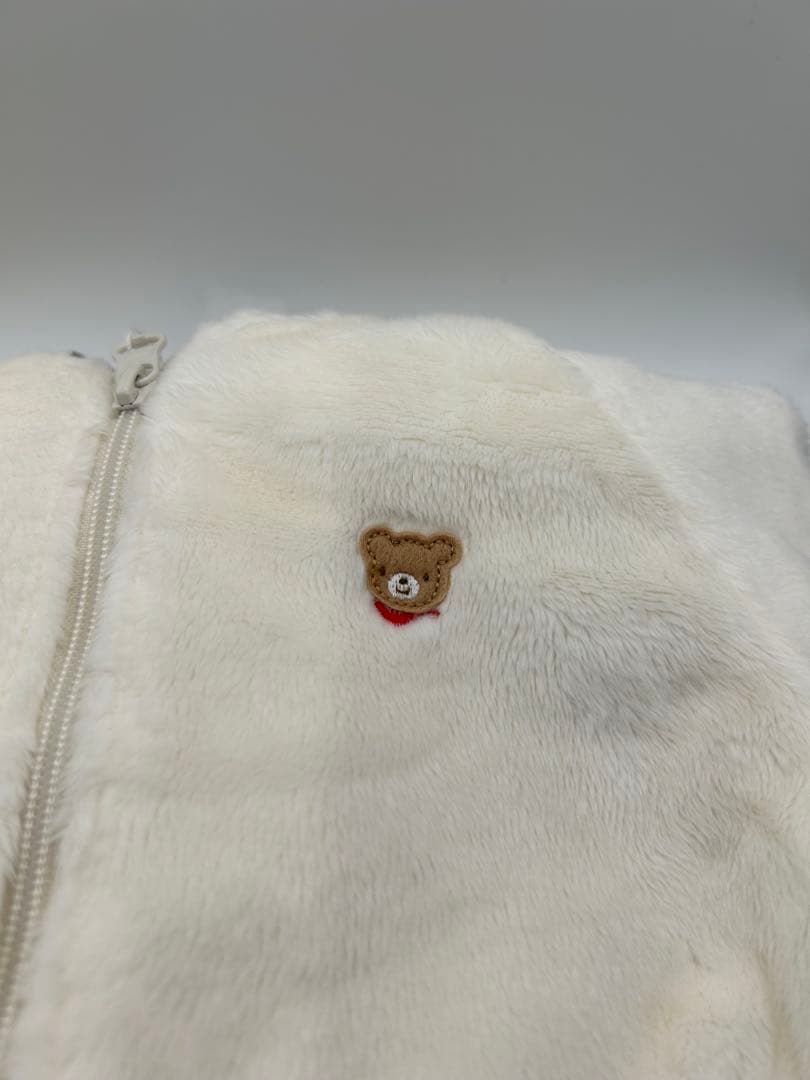 【最終値下】ミキハウス マイクロファーカバーオール ホワイト