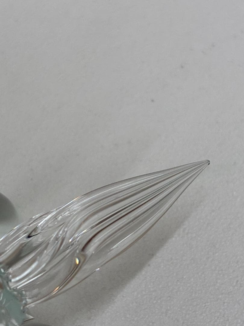 ❥道1652HASE硝子工房 ガラスペン 水色　流水　ショート