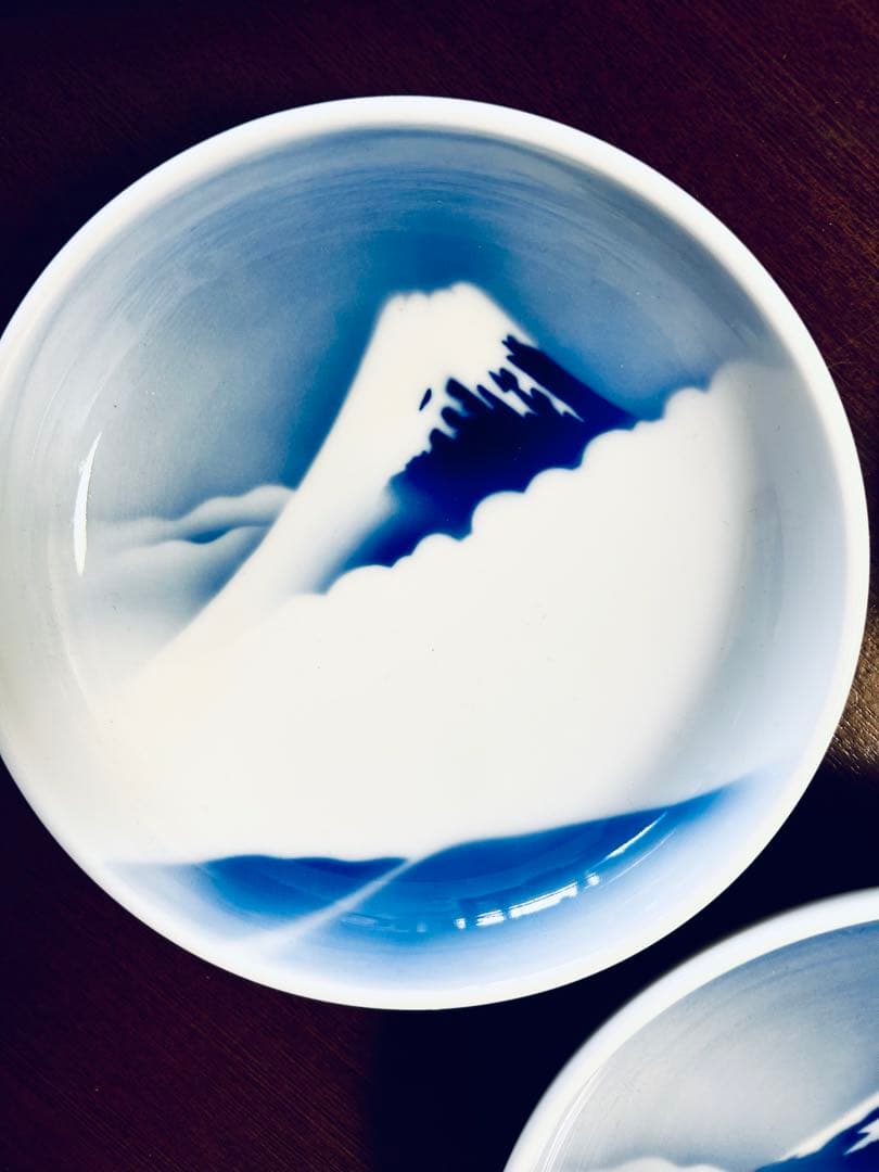 深川製磁 富士三景 祝い皿　３枚セット
