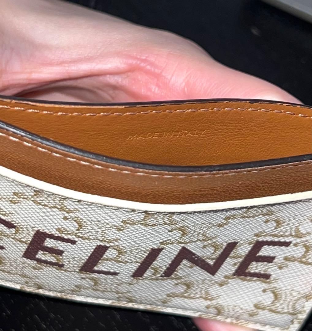 CELINEセリーヌ/カードケース/名刺入れ/トリオンフ/クリームブラウン