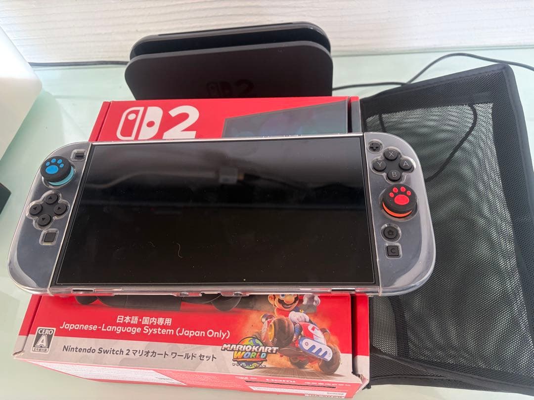マリオカート Switch 2 本体 保護シール、ケース、お出かけケース付き