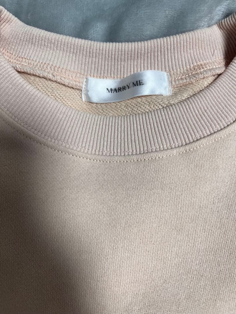 MARRY ME ピンクパール装飾 スウェット