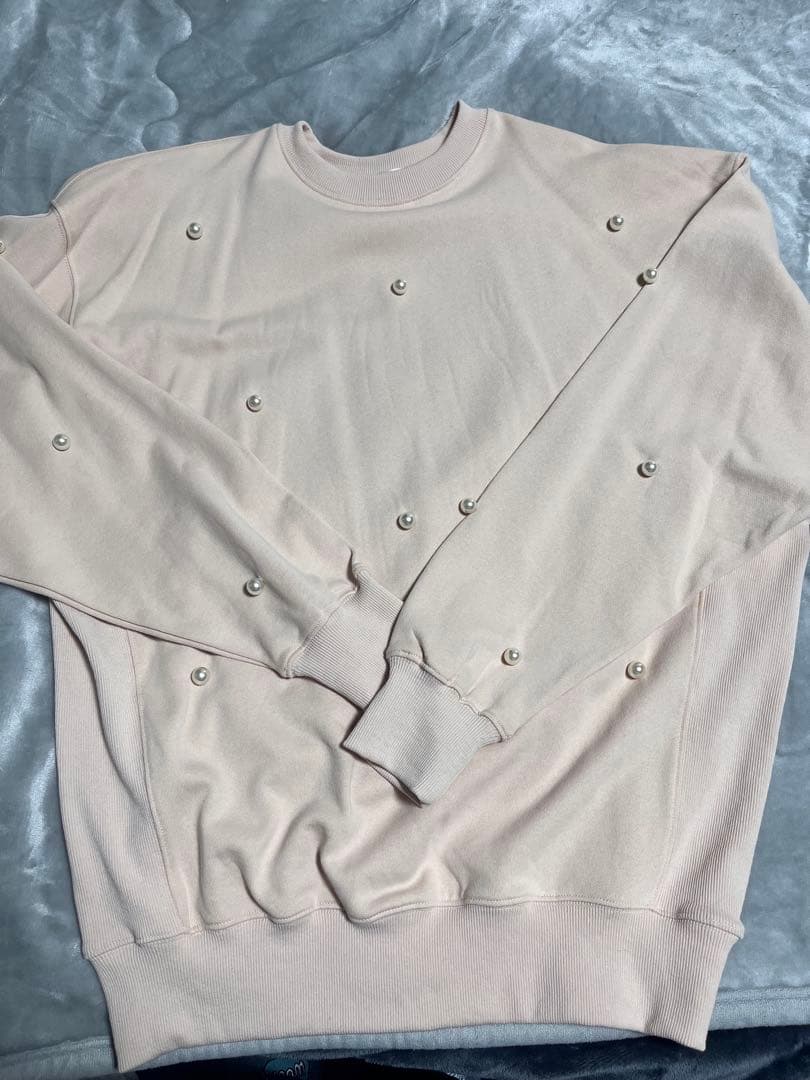 MARRY ME ピンクパール装飾 スウェット