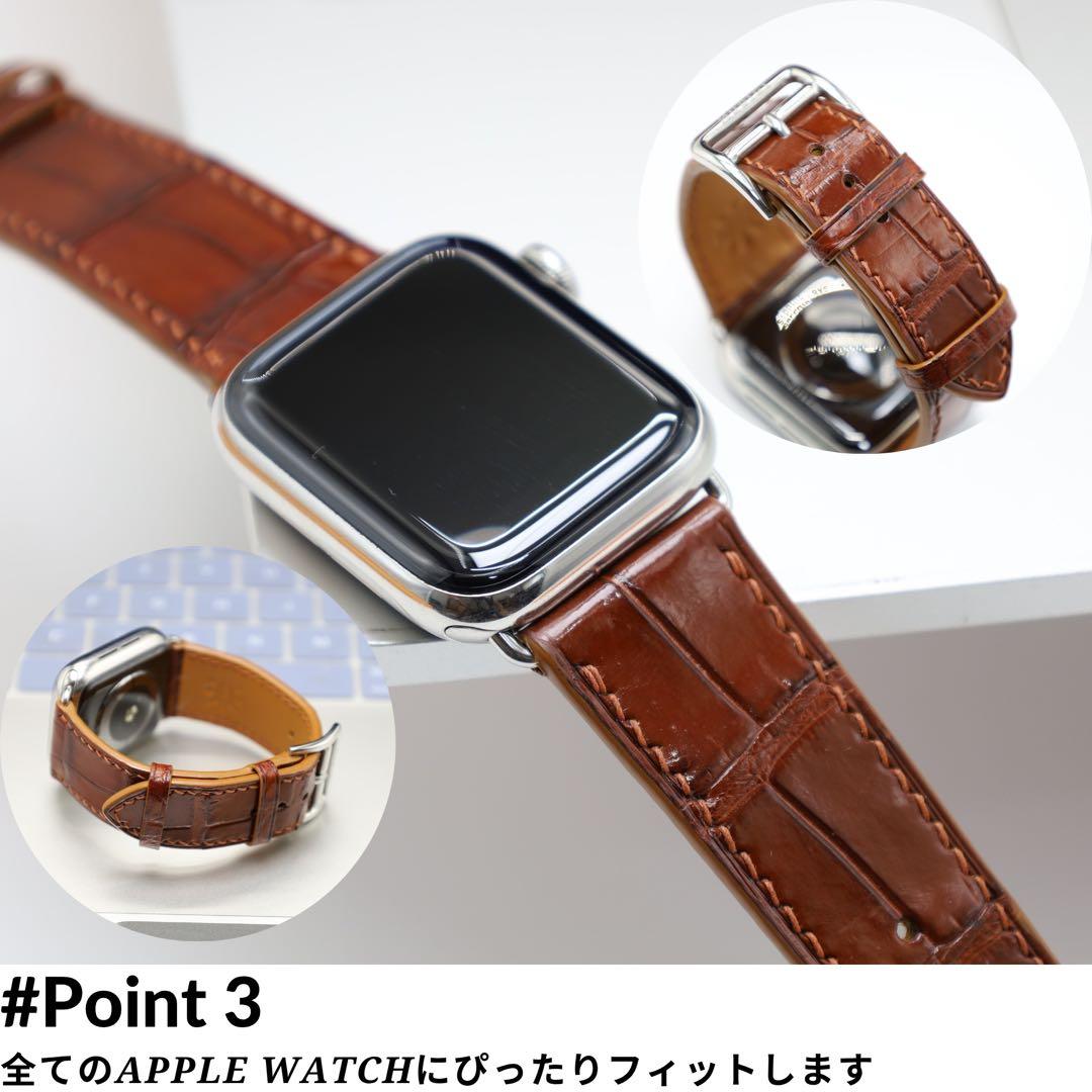 MODIGI Apple Watch レザー ベルト クロコダイルレザーバンド