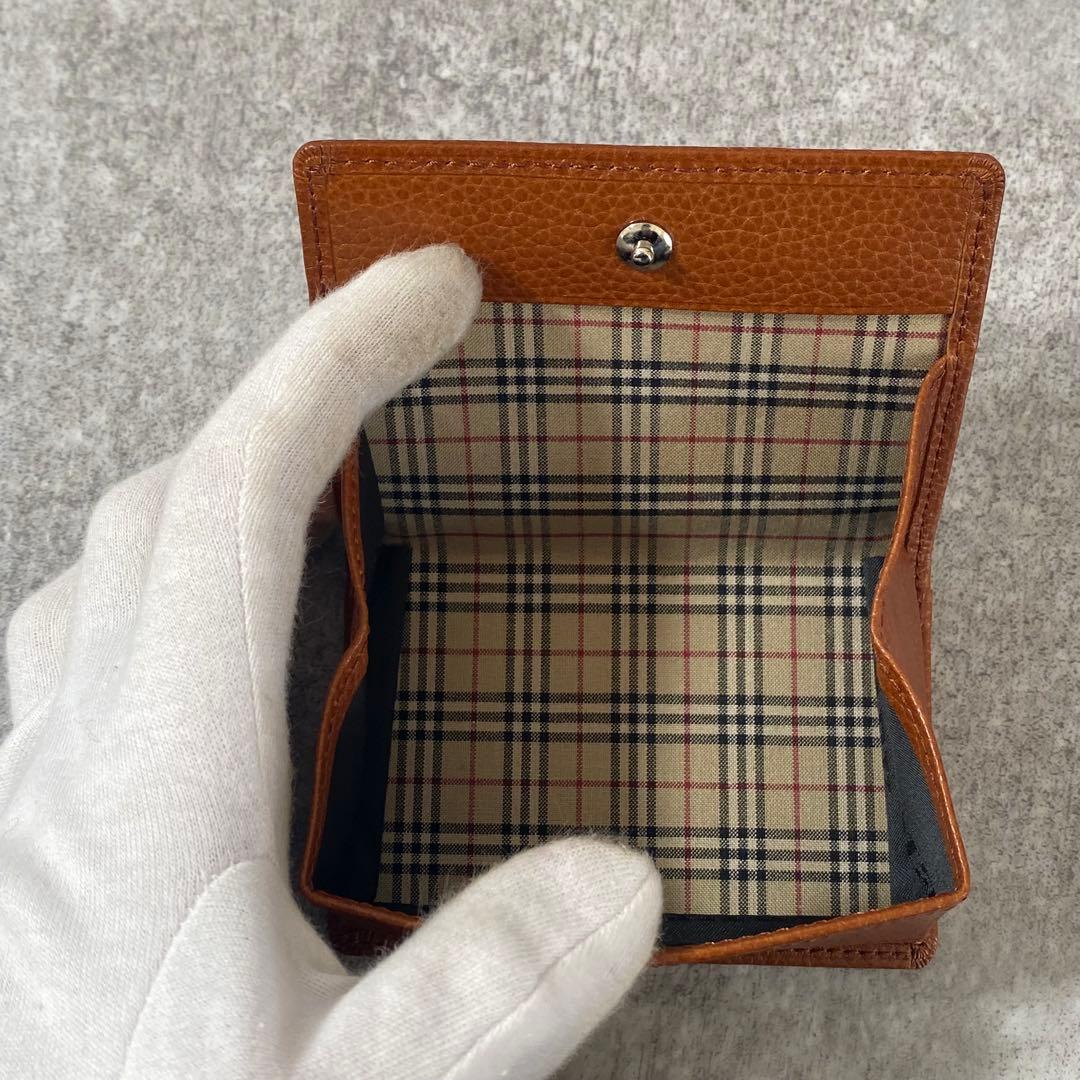 新品未使用　BURBERRY レザー 小銭入れ ケース ノバチェック　茶色