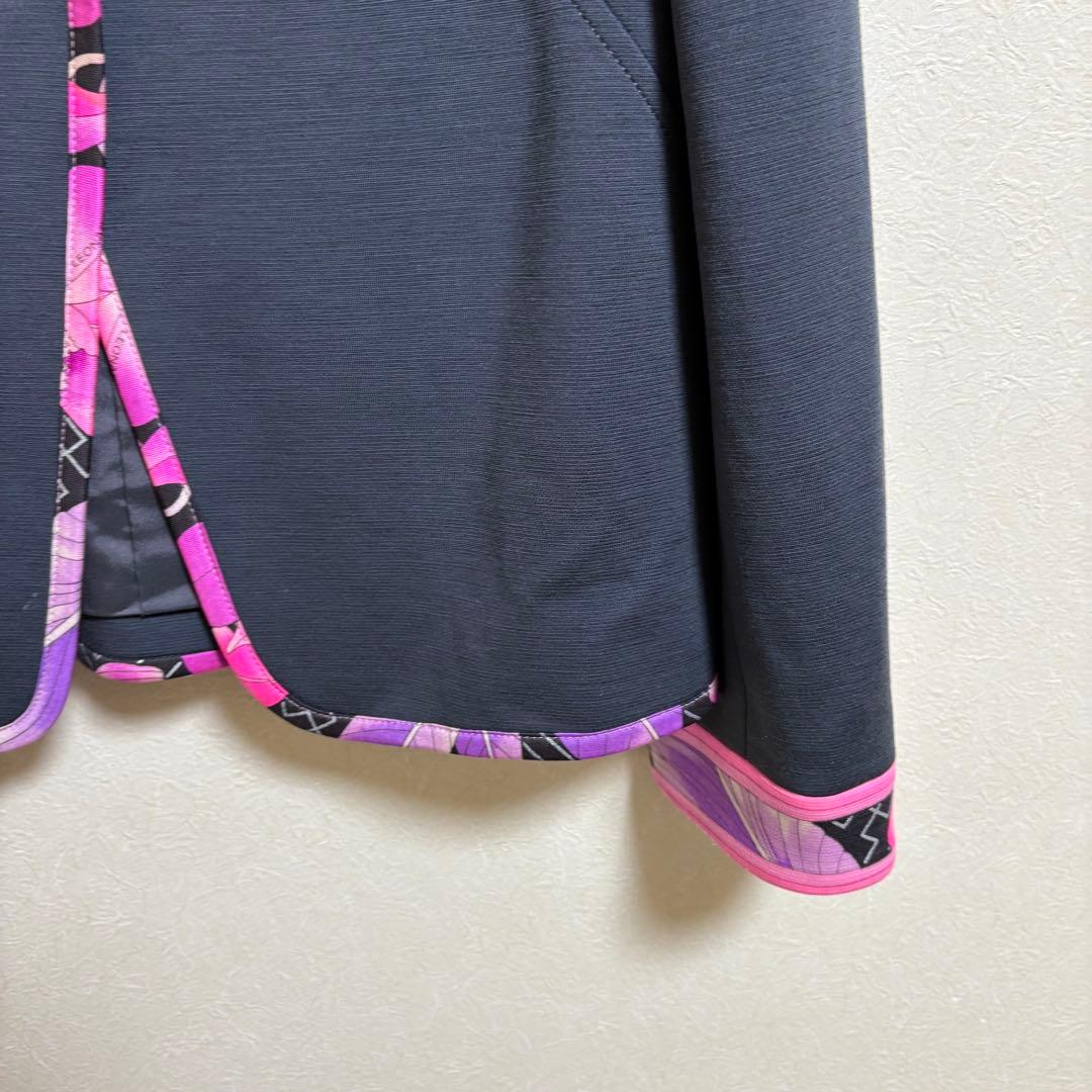 レオナール ウール混 テーラードジャケット グレー 9AR