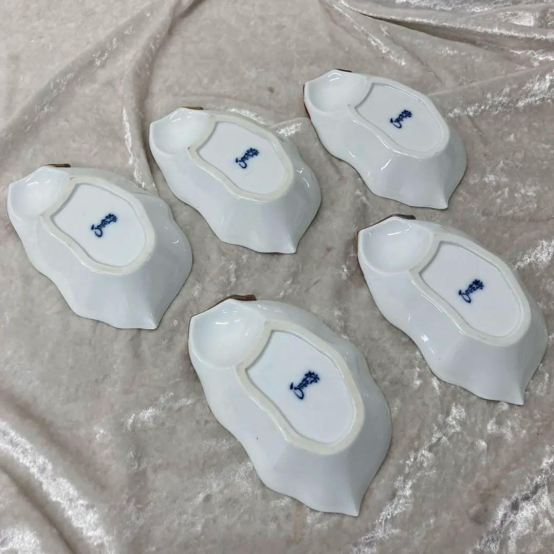 【希少品】酒井田 柿右衛門 柿葉形皿 割烹皿 5枚セット 超美品