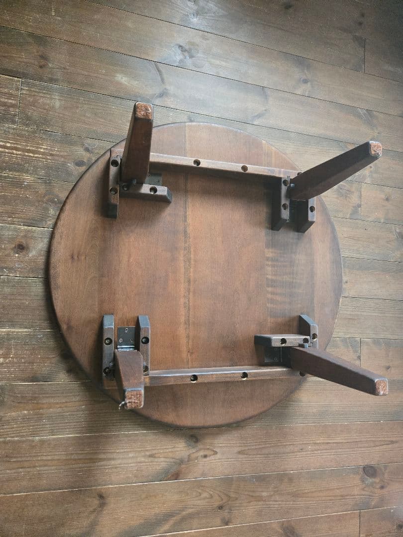 無垢ダークブラウンちゃぶ台75φ・家具工房芽生様製