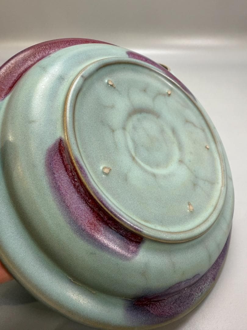 鈞窯天藍釉紫斑盤 宋時代 唐物 中国古玩 中国美術 DT076