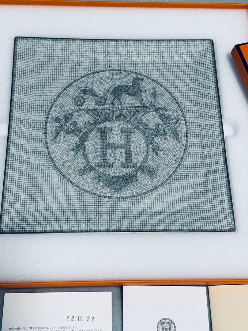 m*a様 【新品未使用品】HERMES モザイク プラチナ スクエアプレート 2