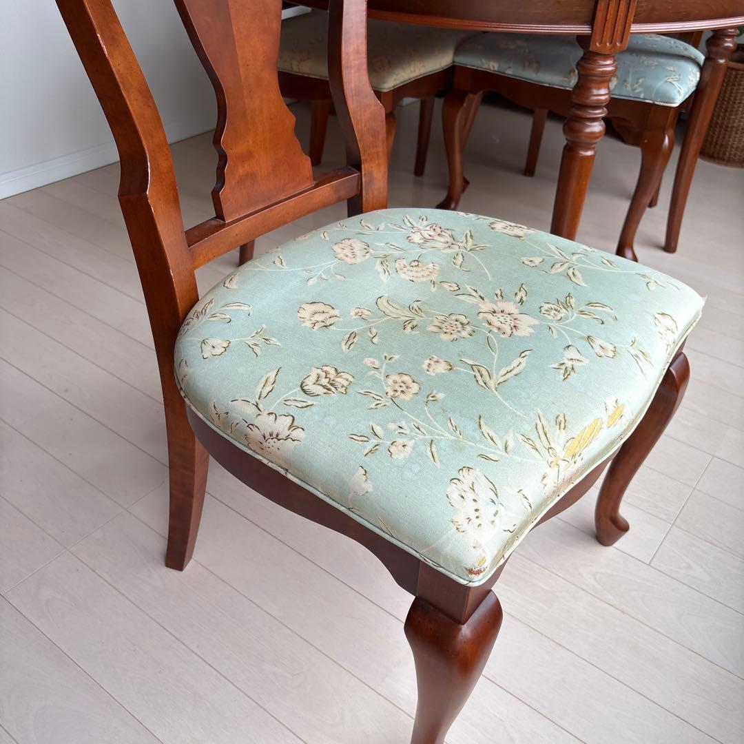 クラシックスタイル ダイニングチェア 水色