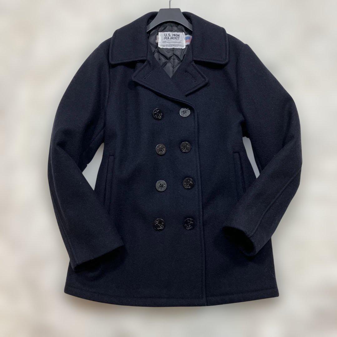 美品　希少 ショット　ピーコート　ウールメルトン　USA製　濃紺色 Mサイズ