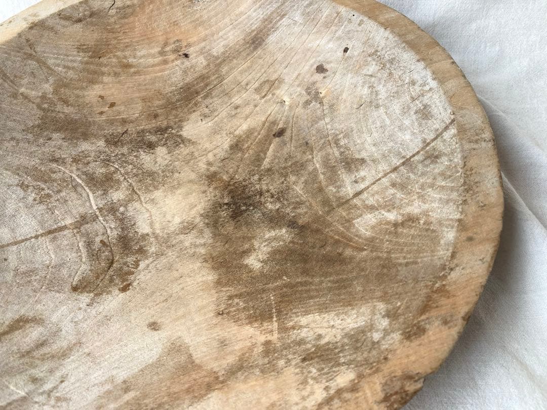 古道具　繭皿　枯れた木皿　②