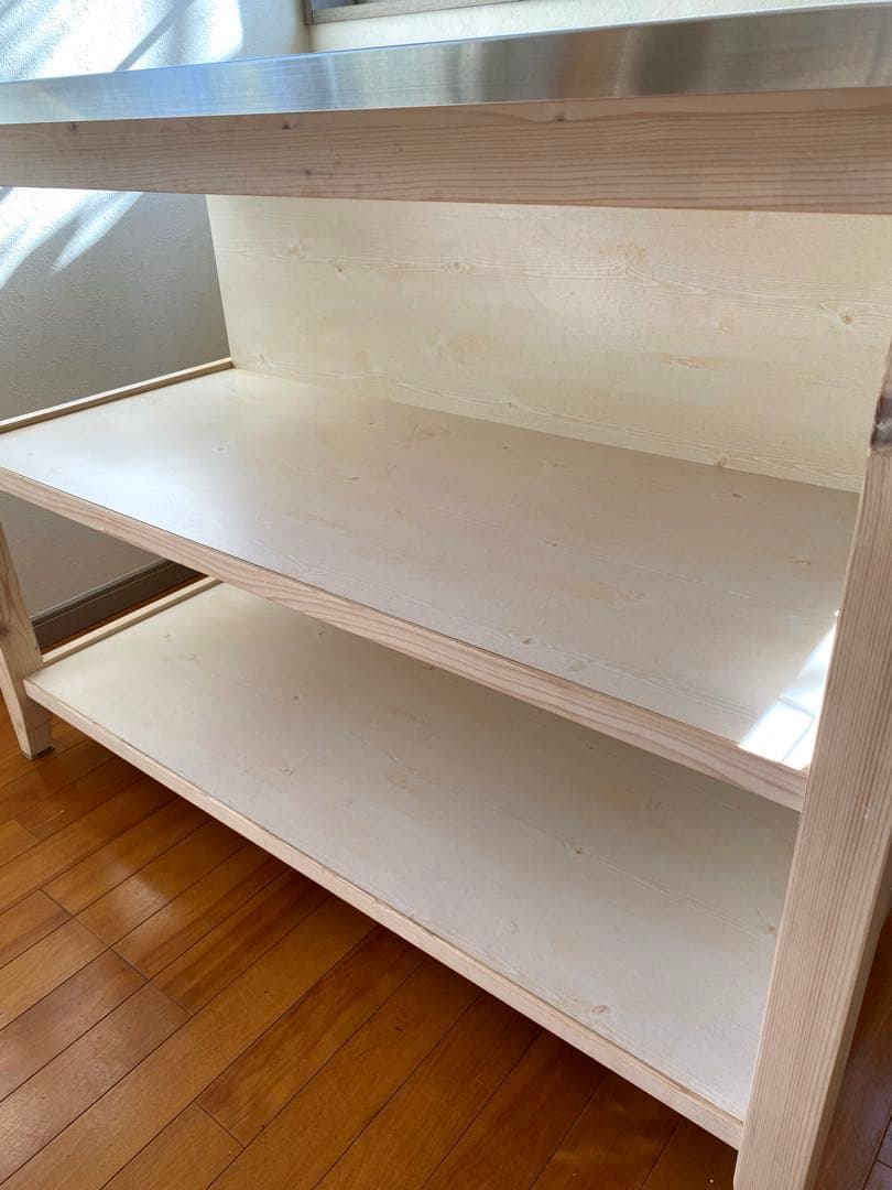 ニトリ ワークテーブル(シナモ12078WH ステン)