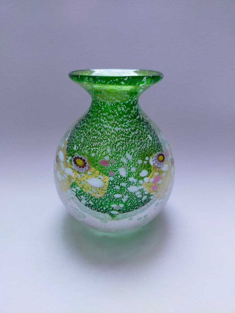 【新品未使用】黒木国昭　花器　金銀彩　春爛漫