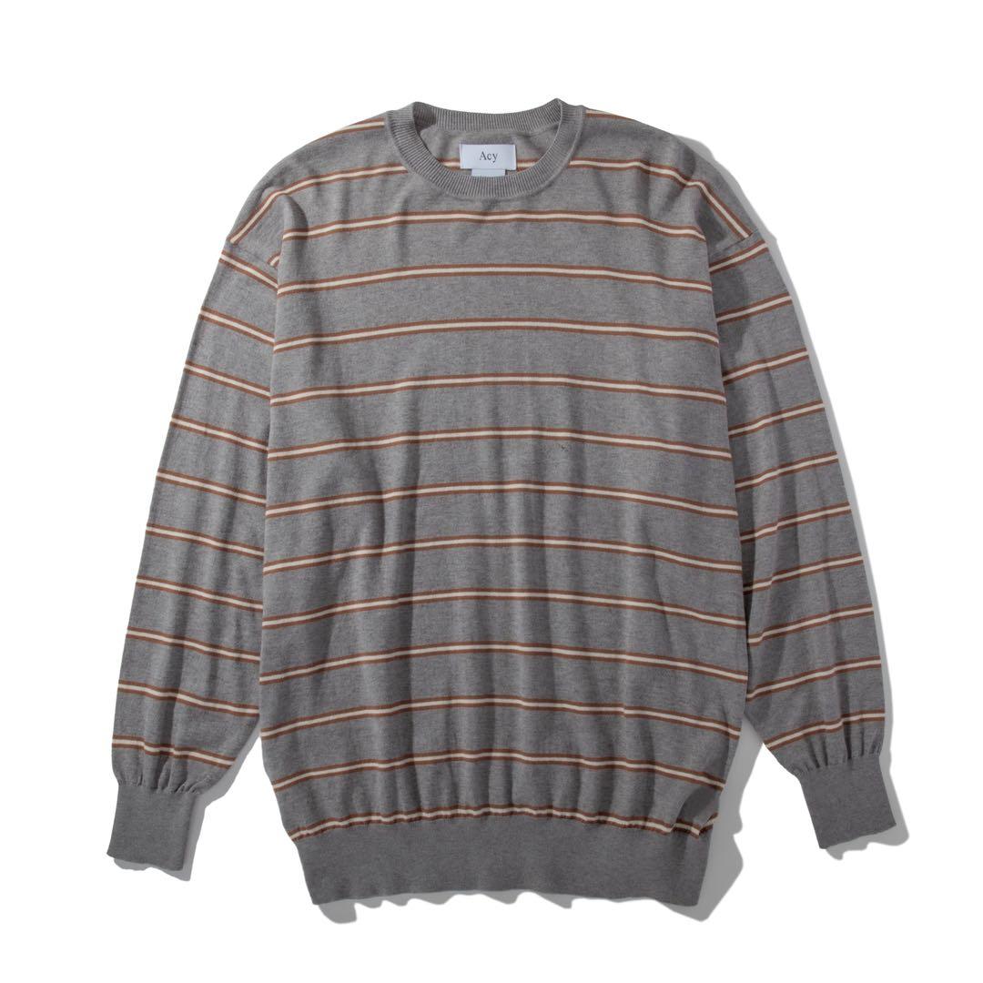 美品 ACY BORDER KNIT GRAY MIN NANO